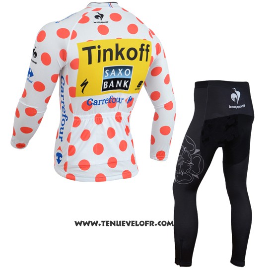 2014 Maillot Ciclismo Saxobank Lider Blanc et Rouge Manches Longues et Cuissard